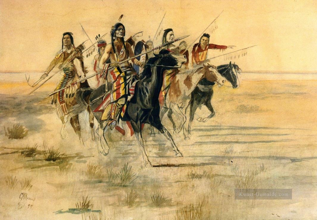 indische Jagd 1894 Charles Marion Russell Ölgemälde